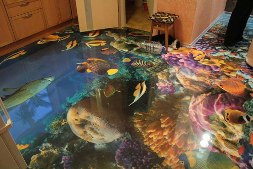 archiemcphee:  Today the Department of Astonishing Optical illusions is going to choose a decorative new office floor. Dubai-based interior design company Imperial Interiors creates these awesome 3D Liquid Floors using layers of durable epoxy polymer