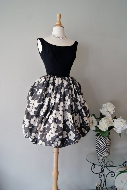 sam-winchester-is-unamoosed: retro-girl811: Ebony &amp; Ivory Cocktail Dresses I WANT THEM ALLLL