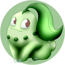 living-pokedex: #152 - ChikoritaCategory -  Leaf PokémonType - Grass &lt;–   –&gt;    Redbubble Shop 