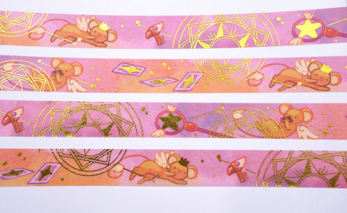 made some sparkly gold foil magical girl washi tapes!!