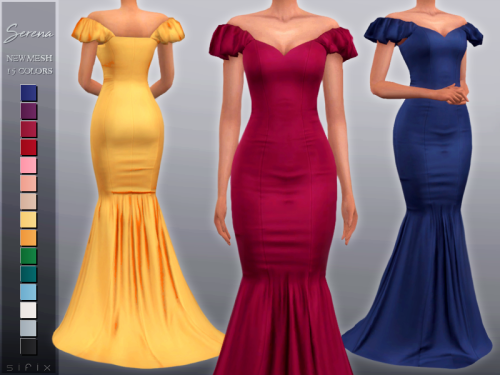 sifixcc:  Serena DressDOWNLOAD (TSR)  base game compatible hq mod compatible new mesh 15 swatches re