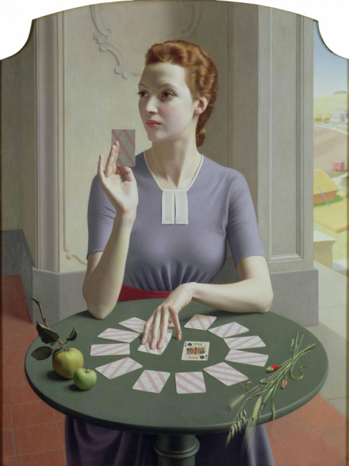 design-is-fine:Meredith Frampton, A game of patience, 1937. England. ©Meredith Frampton Estate. 