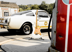 themusiczoo:  A 1966 Shelby Mustang GT350-H &amp; a Fender Billy Gibbons Stratocaster …Full story here: http://bit.ly/1qxhM82