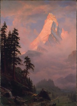 met-american-painting:  Sunrise on the Matterhorn by Albert Bierstadt, American Paintings and SculptureGift of Mrs. Karl W. Koeniger, 1966 Metropolitan Museum of Art, New York, NYMedium: Oil on canvas