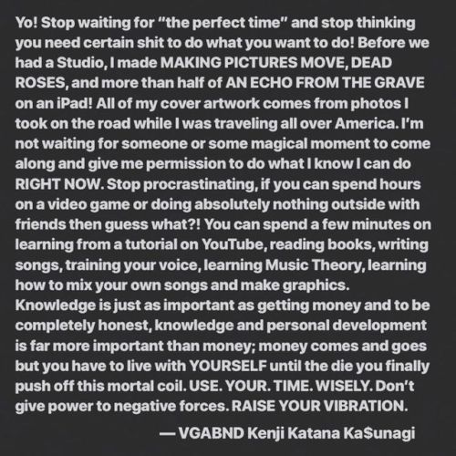 TIME WAITS FOR NO ONE! I want to see everyone doing what they love to do and I want to see everyone 