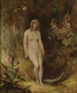 monsieurleprince:  Alfred Joseph Woolmer (1805 - 1892) - Eve with the serpent, between 1830-40 