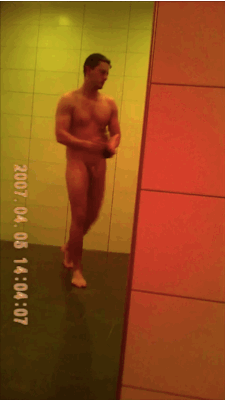 notdbd:  I wish my gym had open showers like this one. And more guys like him.  