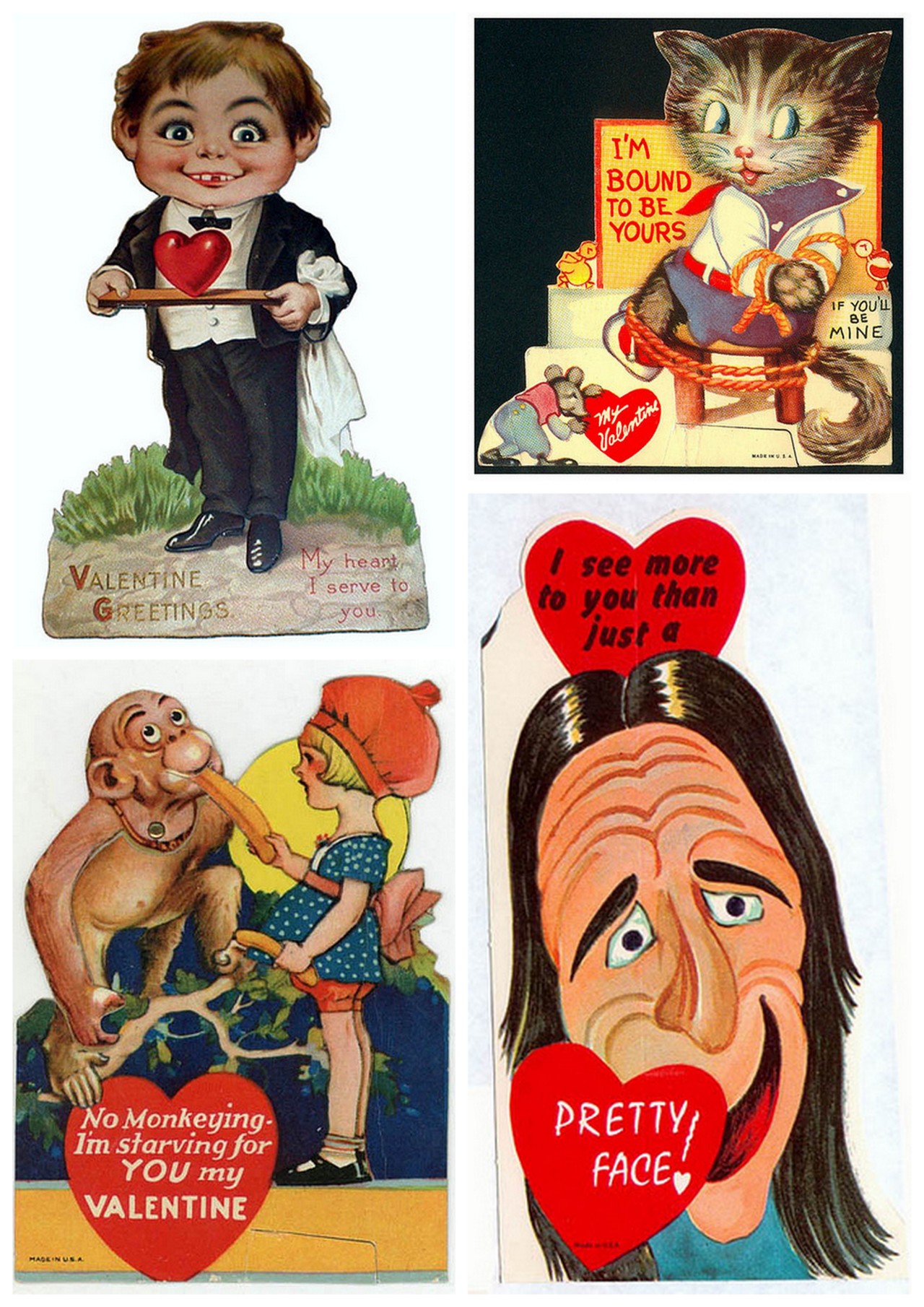 halloweencrafts:  Even More Vintage Scary Halloween Valentines from pageofbat’s