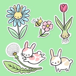 ponyponypeoplepeople:  Just added a new sticker pack to the shop 🙊 yes that’s right, BUNNIES! 🙌🏼 woohoo! 🐰🐰🐰🐰🐰🐝🌷🌼🌸🌿