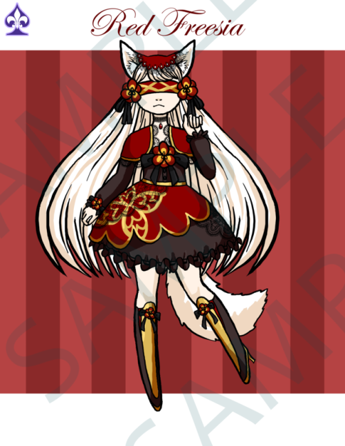 Red Freesia is finally done! An Allure type Magical Girl! This Adopt is available for $28 USD. As pa