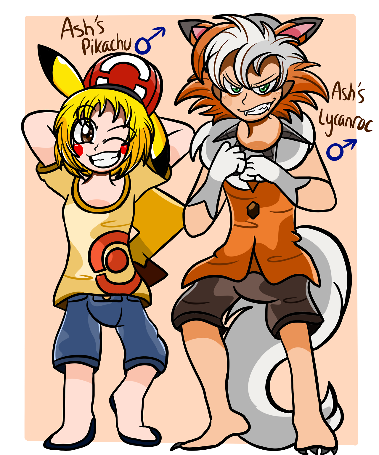 Kira Kira Ash S Pikachu Dusk Lycanroc Gijinkas