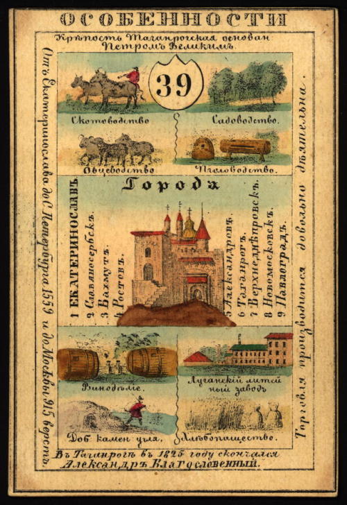 Illustrated cards for the provinces of the Russian Empire (publishedin St. Petersburg 1856).  Each c