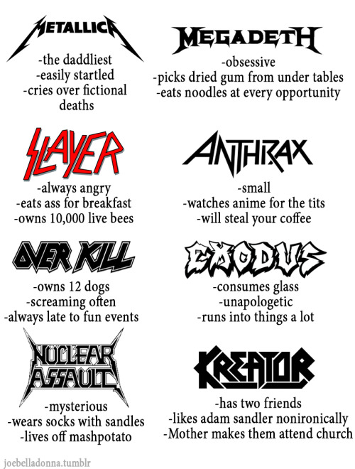 joebelladonna: Tag yourself I’m Overkill