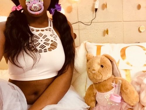 baby-nymphette:  let me tell y’all ‘bout my best friend 🐰💞  🌸18+ pls don’t delete caption, thx🌸   ✨paci and bottle- @littleprincesscustoms ✨