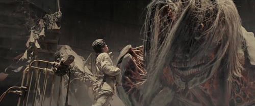 leviskinnyjeans:  The Armored Titan from Shingeki no Kyojin: End of the World’s First Trailer It was revealed in the 2015 October Issue of Movie Treasures Magazine that the Armored Titan in the Shingeki no Kyojin Live Action film is a combination of