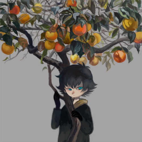 hugchan: 柿の木 写真模写含む