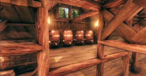 My biggest Valheim build to date - a meadhall. 12 units wide, 22 units long, 6 units high. Test buil