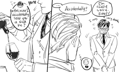 no2ng: Another Office AU. Stray dick pic lol based from this