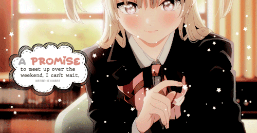 hanae-ichihara:“Well...there’s no school tomorrow, since it’s Saturday, right?”