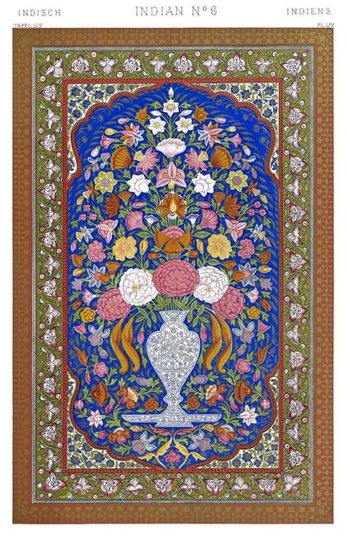 Indian No. 6.  Color lithograph by Francis Bedford, for the book, The Grammar of Ornament, written b