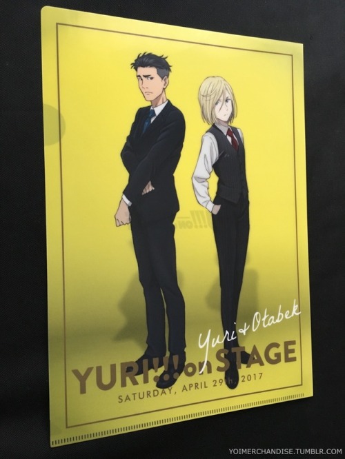 yoimerchandise:  YOI x Yuri!!! on STAGE Event Clear Files, Brochure, & Lightstick Original Release Date:April 29th, 2017 Featured Characters (16 Total):  Makkachin,   Viktor, Yuuri, Yuri, Otabek, Christophe, Emil, Georgi, Guang Hong, JJ, Leo, Michele,