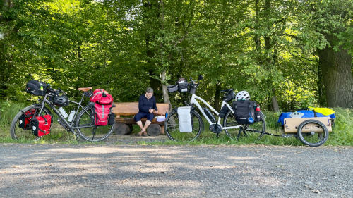 My father and I - more like my father, his bike and mine.We went on a bike tour last weekend. 170 km