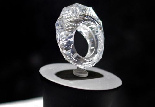 XXX A ring carved from a single diamond. It weights photo