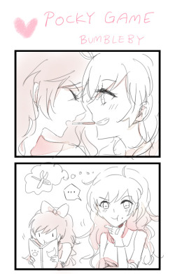 muromaki:  Bumbleby playing the pocky game