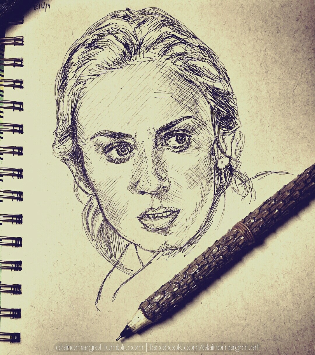 Elaine Margret • Art — A quick freehand sketch of Emily Blunt as Rita...