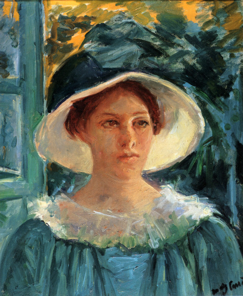 Young Woman In Green Outdoors In The Sun, 1914, Mary CassattMedium: oil,canvas