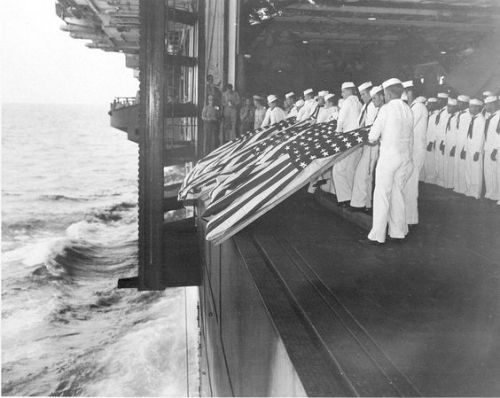 Burial at sea, American navy.