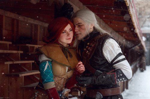 vick_torie as Triss anders_v.cosplay as Geralt photo, makeup by me @milliganvick