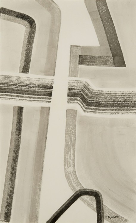 Florence Miller Pierce  early American abstractionist, Taos-schoolUntitled No.070, ca. 1950Sumi ink 