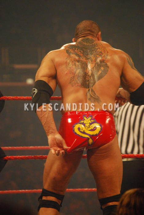rwfan11:  Batista fixes his trunks 