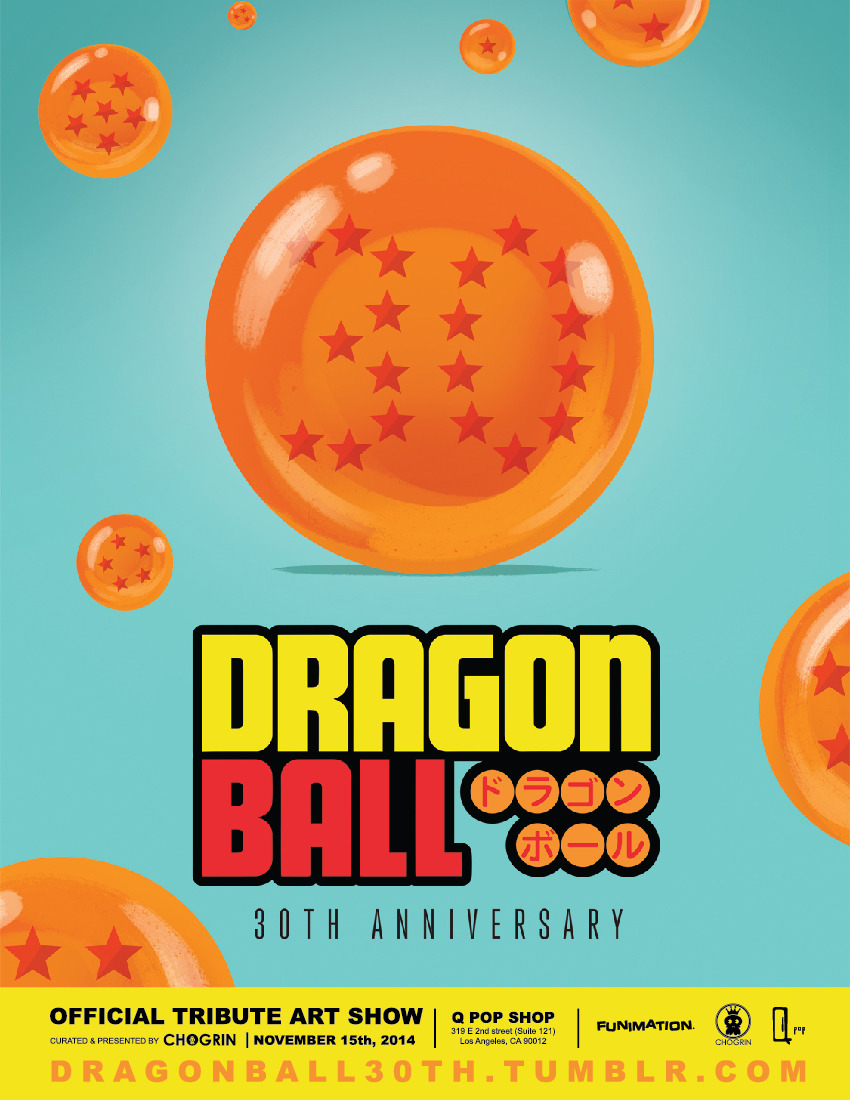 Get ready for an amazing art tribute to Akira Toriyama‘s Dragonball Legacy tomorrow, November 15th @ Qpop gallery (http://www.qpopshop.com/) ! Curated by ecuadorian illustrator & designer, Chogrin (www.chogrin.com), artists from all over the world...
