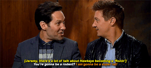clintofbartons:Jeremy and Paul handling Endgame press tour like pros