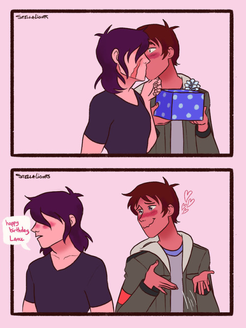 stellalights: redrew and colored a comic i drew last year for lance’s birthday. happy birthday