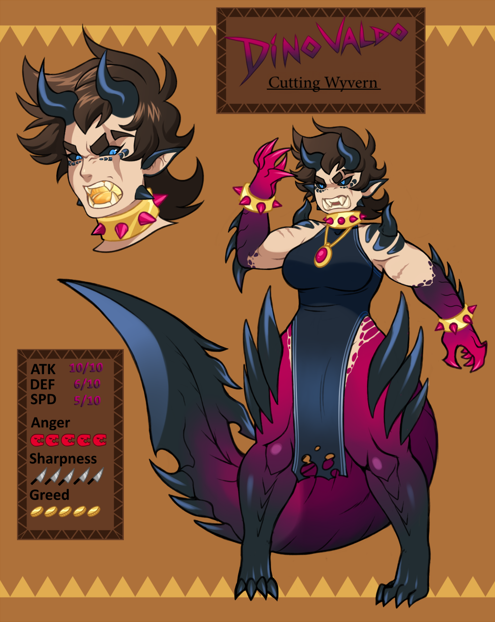 drakdrawings:  Dinovaldo and Gold Rathian gijinkas (Yes it’s Nor and Luna) 