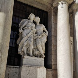 hitchcock-blonde:The Youth by sculptor André Allar, placed on the left side of the portico of The Palace of Fine Arts in Mexico City.