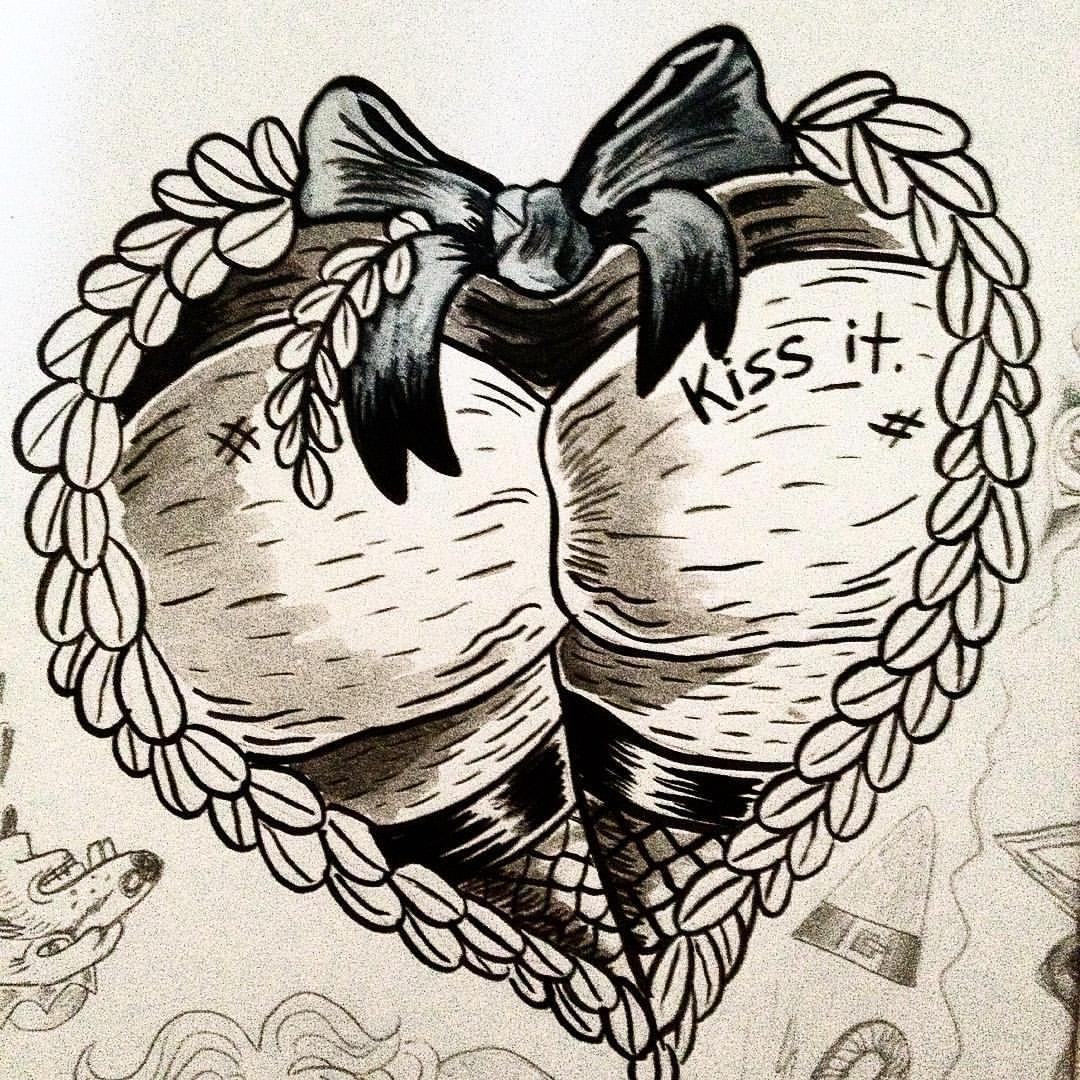 I know it’s way too early but I’m already in Christmas card mode. #mistletoe #kiss #bow #fishnets #christmas #card #cheeky #cheek #drawing #drphmartins #lowbrow #art #artist #ladyartist #tattoo #cliche #black #white #ink #brush #illustration #weirdo...