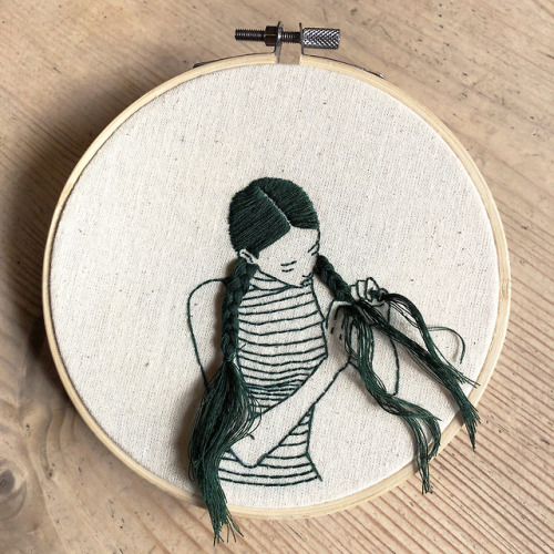 itscolossal:Hand-Sewn Portraits by Sheena Liam Capture Quiet Moments of Self Care 