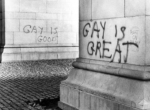 queergraffiti: “gay is good” “gay is great / right on baby” Washington Square Park, NYC (1970) see more historical graffiti 