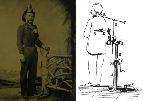 welcometothe1jungle:  In the Victorian era, the funeral service took photos to the deceased, making them pose as if they were alive. This type of devices were used to keep the body upright even if the body was in decomposition. 