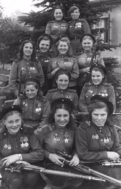 vintageeveryday:Twelve female snipers from the Soviet Union’s 3rd Shock Army in 1945 – 775 confirmed kills in one picture.