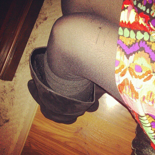 I&rsquo;m going to freeze, oh well :) #cute #dress #pattern #colorful #tights