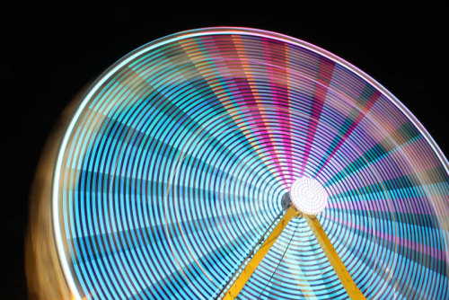 odditiesoflife:   Amazing Long Term Exposure Photos of Ferris Wheels The original Ferris Wheel was designed and constructed by George Washington Gale Ferris, Jr. as a landmark for the 1893 World’s Columbian Exposition in Chicago. The term Ferris wheel