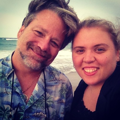 With my dad 💜 #latergram #beach #westpalmbeach #drinks #love #family #florida #windy #daddy