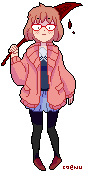 caenu:  also here is a cute little mirai pixel &lt;3  transparent as well! 