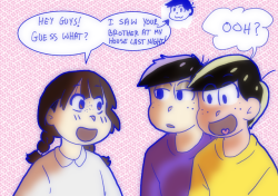 rgenki:  have i told you all about my reverse age au where suuji are 14 year olds and homura is there(alternate title, Ichimatsu looks into the camera like hes in the office)