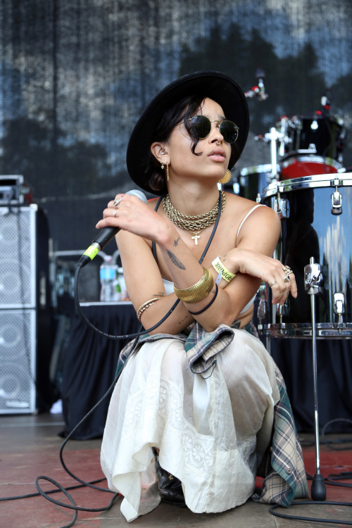 fuckyeahlolawolf:Zoë Kravitz performing with LOLAWOLF at AFROPunk, Brooklyn NYC, August 2014. By Sta